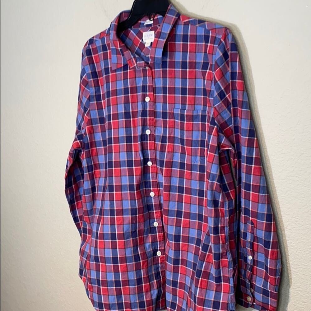J Crew Factory Plaid Long Sleeve Boy Fit Shirt - Picture 13 of 13